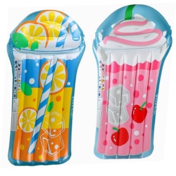 AirMyFun Pack 2 Riesige Wasser-Luftmatratzen, extra Komfort, für Pool & Strand – Twin Fresh Fruits 185 x 100 cm