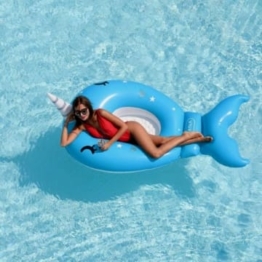 AirMyFun Riesige Wasser-Luftmatratze, extra Komfort, für Pool & Strand – Meereseinhorn, 220 x 115 x 78 cm