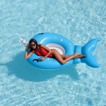 AirMyFun Riesige Wasser-Luftmatratze, extra Komfort, für Pool & Strand – Meereseinhorn, 220 x 115 x 78 cm