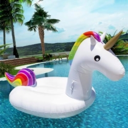 Dracarys Riesiges Aufblasbares Einhorn Luftmatratze, 200×94×78cm Aufblasbarer Einhorn Schwimmtier Pool Spielzeug Floß Schwebebett Wasserspielzeug Party Kinder Erwachsene