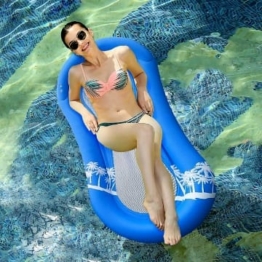 Fuming Aufblasbarer Wasserhängematte mit Netz , 170x80 cm Luftmatratze Wasser-Hängematte-Pool-Liege für die Beach Pool Party