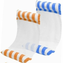 Generic Seinal Aufblasbare Wasserhängematte Schwimmbett 4 in1 Luftmatratzen für Pool Loungesessel Pool Lounge luftmatratze aufblasbare hängematte Schwimmbad Strand (Blau+Orange), ‎24.8 x 23.4 x 5 cm