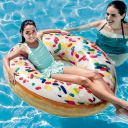 Intex 56263NP Zuckerstreusel Donut Schwimmsessel, Schwimmreifen aufblasbar "Sprinkle Donut", 99x99x25 cm