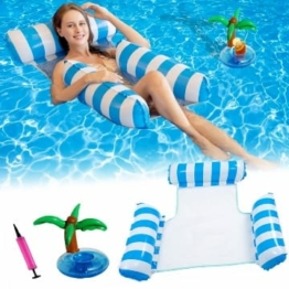 J TOHLO Aufblasbare Wasserhängematte,Aufblasbares Schwimmbett,Luftmatratze Floating Lounge Stuhl,Luftmatratze Pool,Wasserhängematte Erwachsene für Sessel Matratzen Sitz Schwimmatte 1pcs