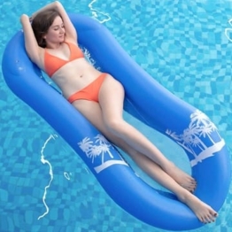 Myir Pool Hängematte mit Mesh, Aufblasbare Wasserhängematte luftmatratzen Liege Wasser Bett Floating Lounge Stuhl Schwimmbad Aufblasbares Spielzeug für Erwachsene (Wasserhängematte Blau)