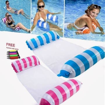 Oube st Pool Float Hängematte, 2 Stück, aufblasbare Hängematte, aufblasbares Pool Bett Schwimmbad Hängematte schwimmender Stuhl Bett Floß Relaxliege Float mit Infloator Pumpe