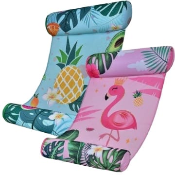 Tropischer Stil Aufblasbare Wasserhängematte - 2 Stücke Pool Luftmatratze Float (Flamingo & Ananas)