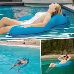 VENNERLI Mesh Mat Aufblasbarer Wasserhängematte Aufblasbares Schwimmbett,luftmatratze Wasser Bett Floating Lounge Stuhl Water Floating Pool Hängematte Wasserdicht Schwimmstuhl Wasserliege (B_BL)