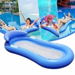 lyssa-Wasseraufblasbare Pool-Spielzeug-Hängematte Mit Netz 153 x 71 cm Wasserspiel Schwimmendes Faltbares Aufblasbares Bett, Perfekt Für Erwachsene Und Kinder Badehängematte Mit Kopfstütze